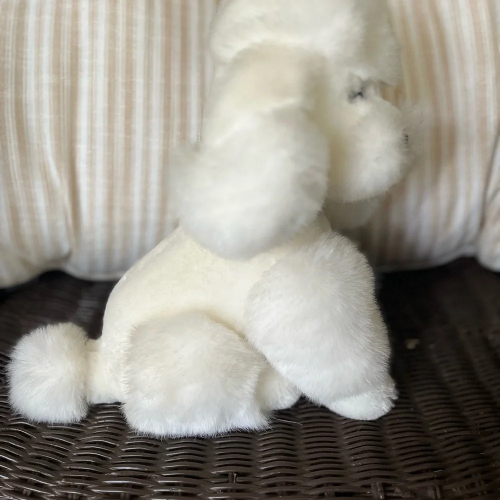 Vintage‎ 1985 24K Polar Puff Vintage White Poodle Dog Andrea Plush Silver Collar